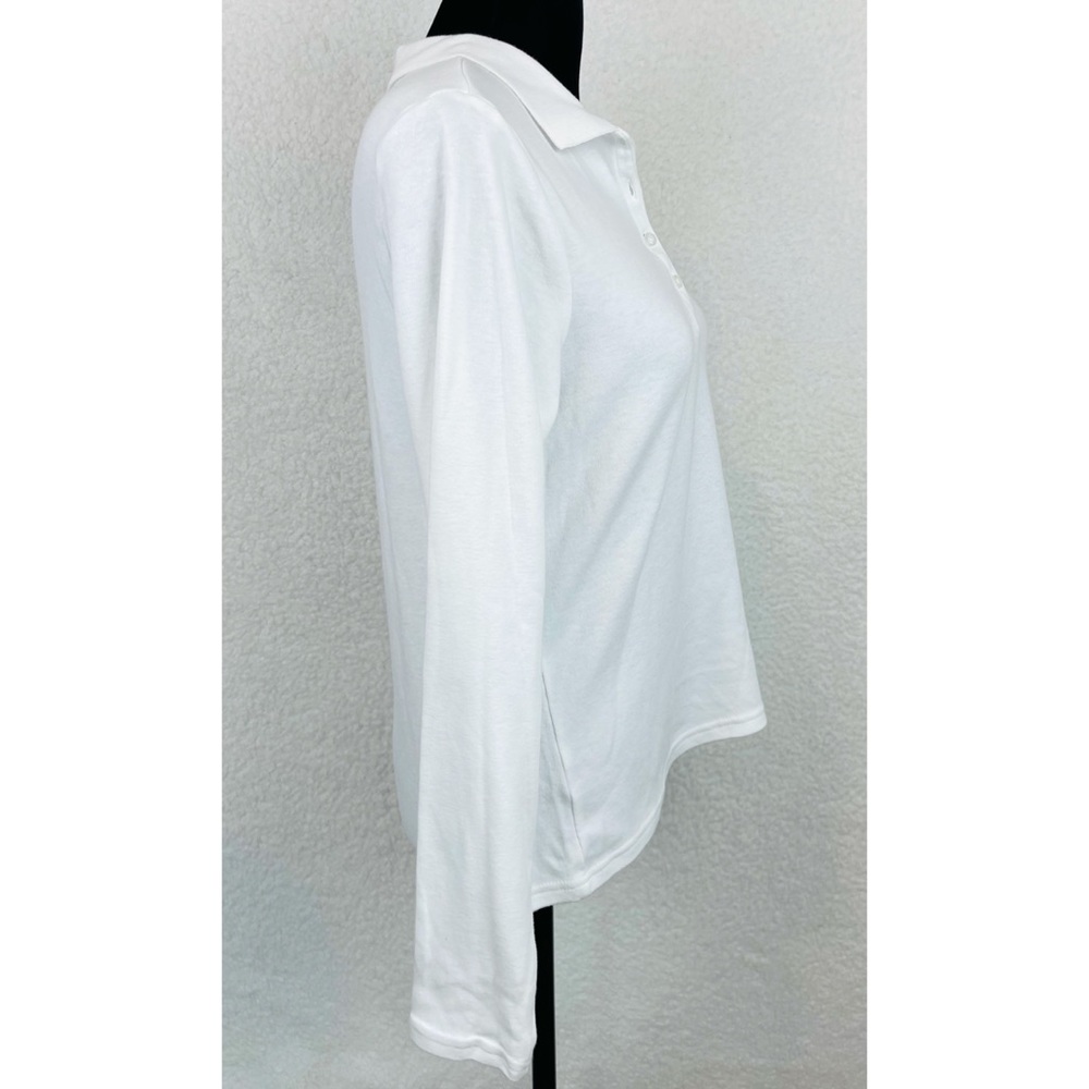 WONDER NATION • White Long Sleeve Polo Shirt, XXL - Picture 5 of 14
